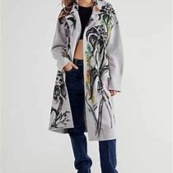 NWOT FREE PEOPLE PASCAL TRENCH COAT CARDI MEDIUM/LARGE - Picture 1 of 1